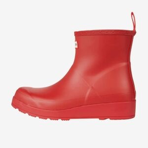 Hunter Play Short Logo Red Women's Chunky Rain Boot Size 11 EU 43 NWT